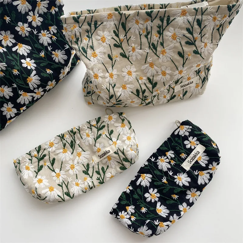 Cosmetic Bag Women Floral Make - Korean Skincare Routine 评论和价格